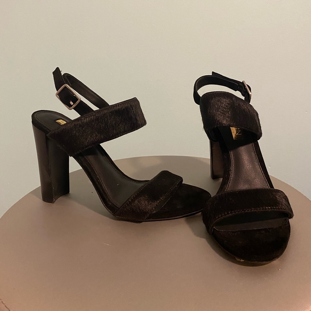 Ralph Lauren Cow Hyde Block Heels - Picture 2 of 7